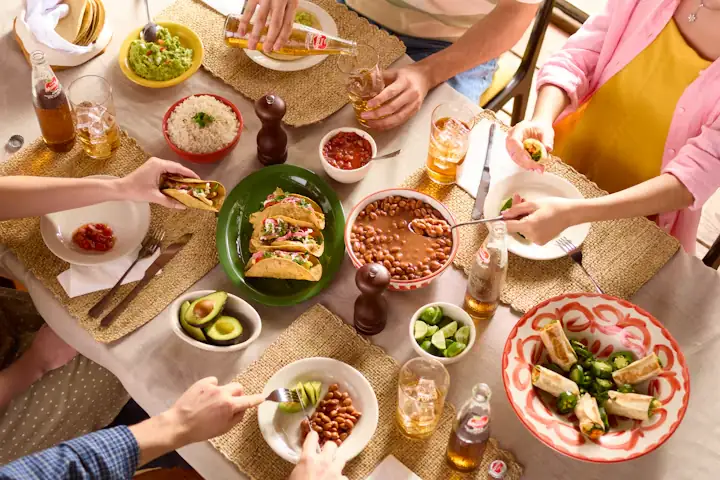 People enjoying a meal together