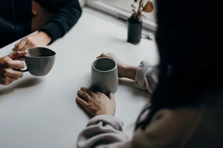 People sharing coffee